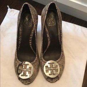 Tory Burch snakeskin wedge
